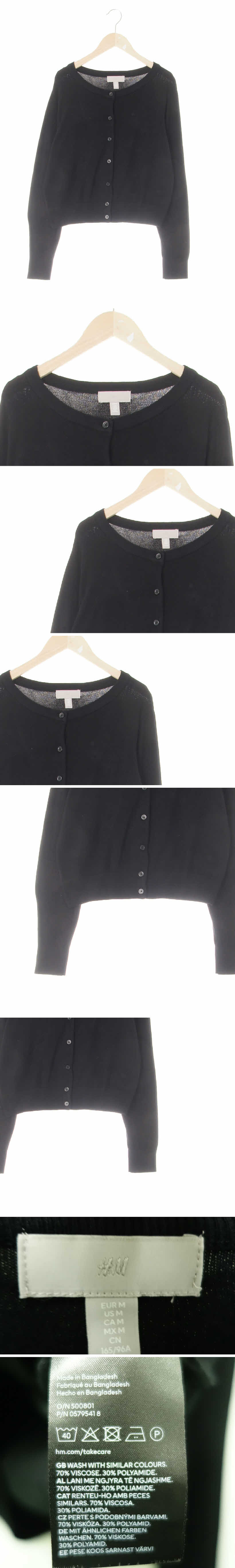 h&m 와이드라운드넥숏가디건 h&m 블랙 비스코스혼방 와이드라운드넥숏가디건