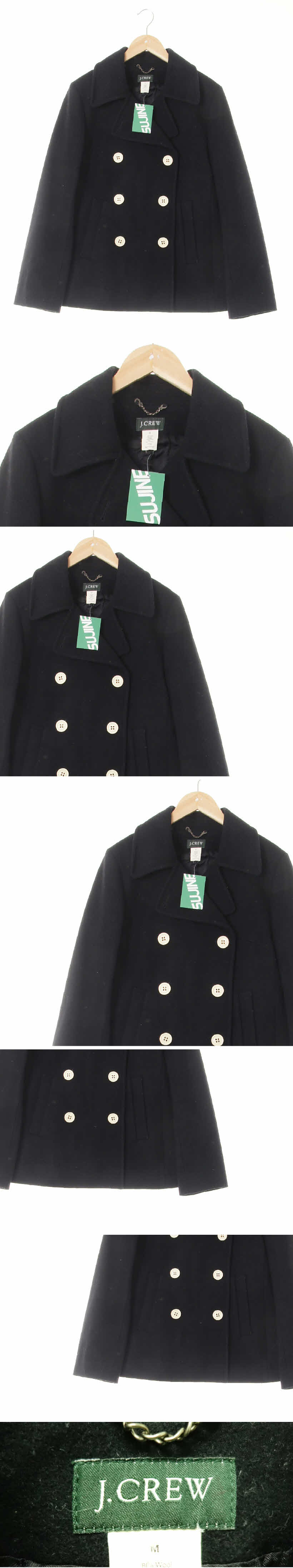 jcrew 블랙 울혼방 더블숏코트