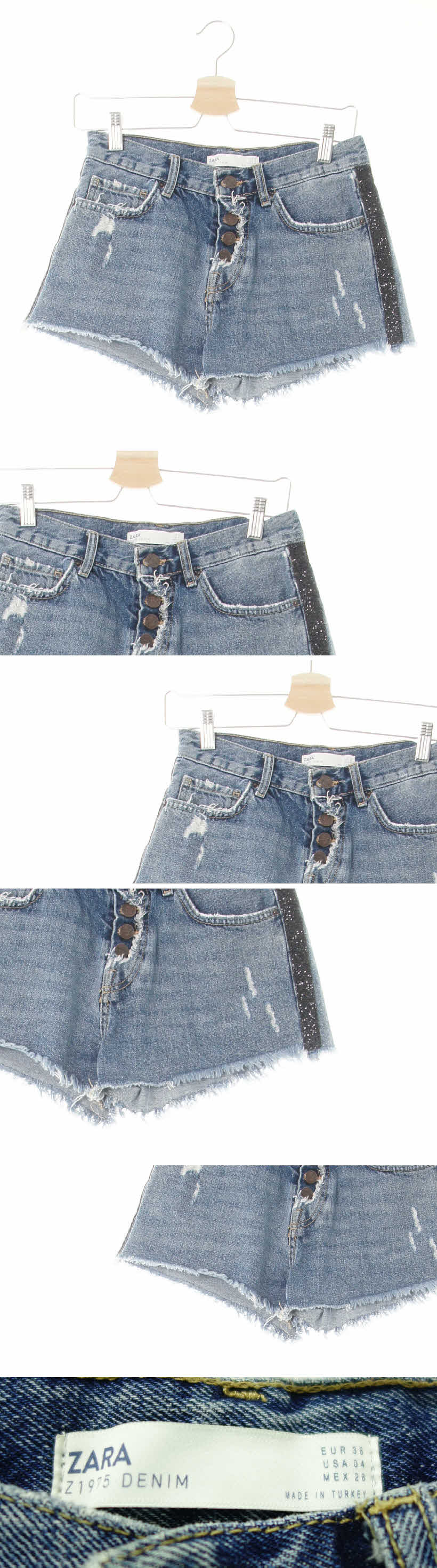 자라 비즈라벨마이크로진 자라 블루 데님 비즈라벨마이크로진