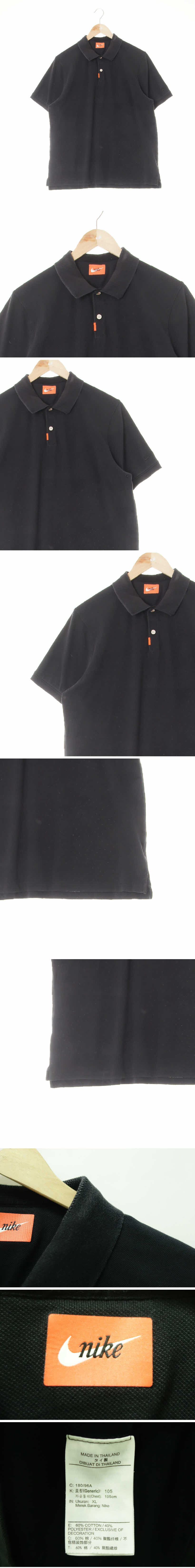 나이키 워싱반팔카라티 나이키 블랙 면혼방 워싱반팔카라티