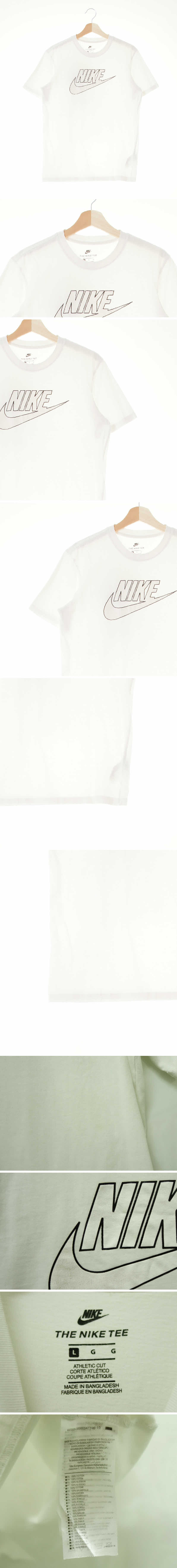 나이키 빅로고크루넥반팔티 나이키 화이트 프린팅 면 빅로고크루넥반팔티