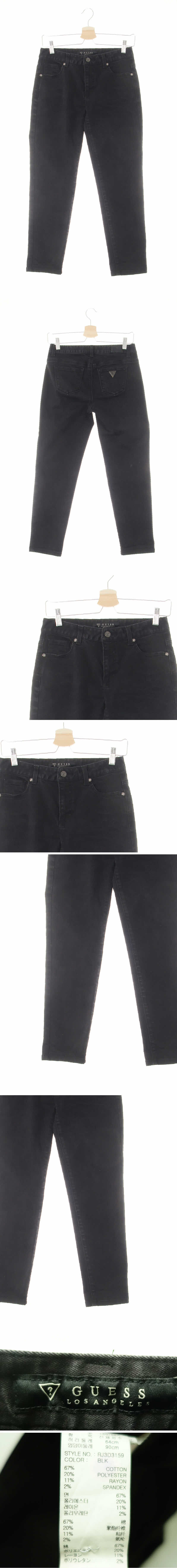Guess 블랙 데님 테이퍼앵클진