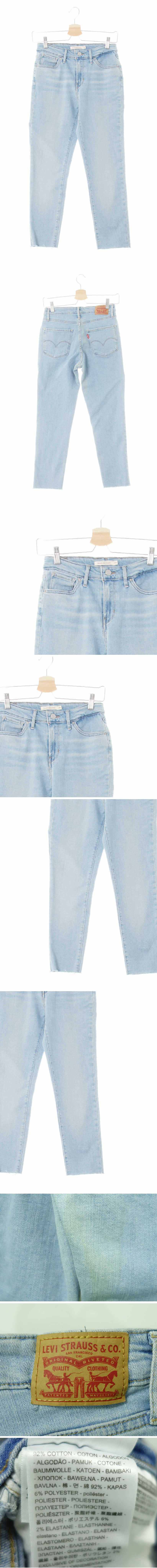 리바이스721 하이라이즈워시드커팅스키니진 리바이스721 연청 데님 하이라이즈워시드커팅스키니진