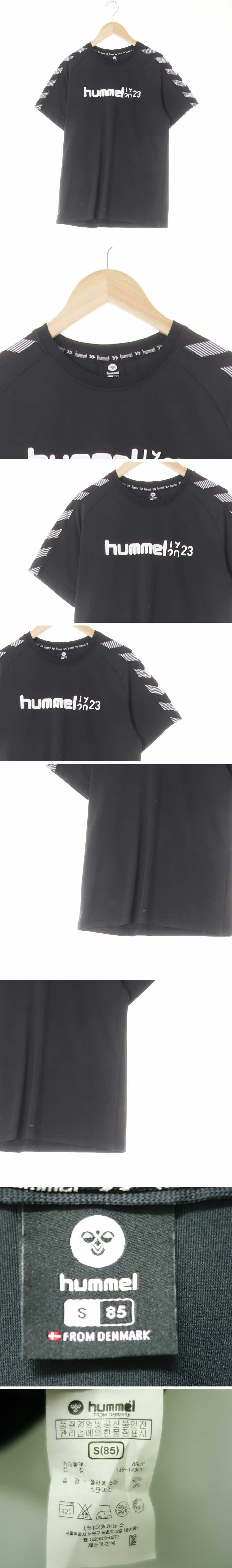 hummel 블랙 어깨배색나글란기능성반팔티
