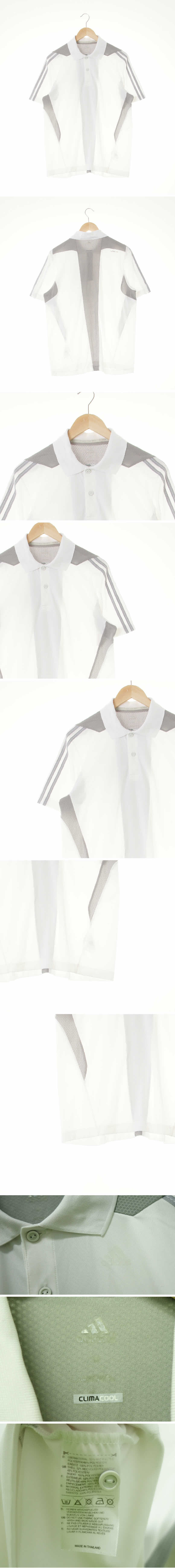 아디다스 메쉬믹스삼선저지반팔카라티 아디다스 화이트그레이 클리마쿨 메쉬믹스삼선저지반팔카라티