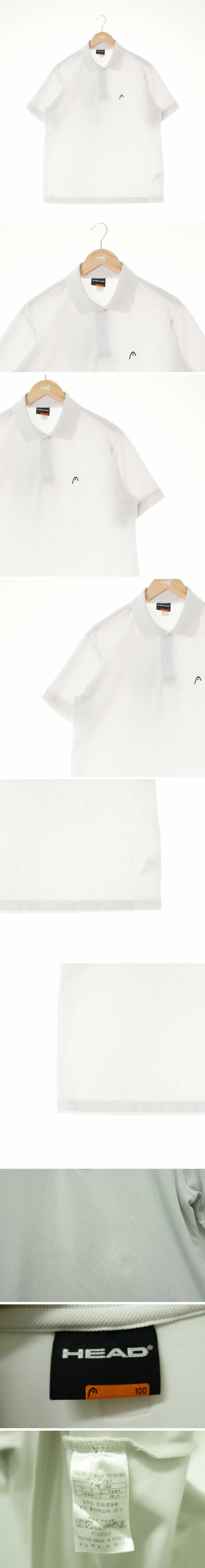 헤드 자수로고반팔카라티 헤드 화이트 자수로고반팔카라티