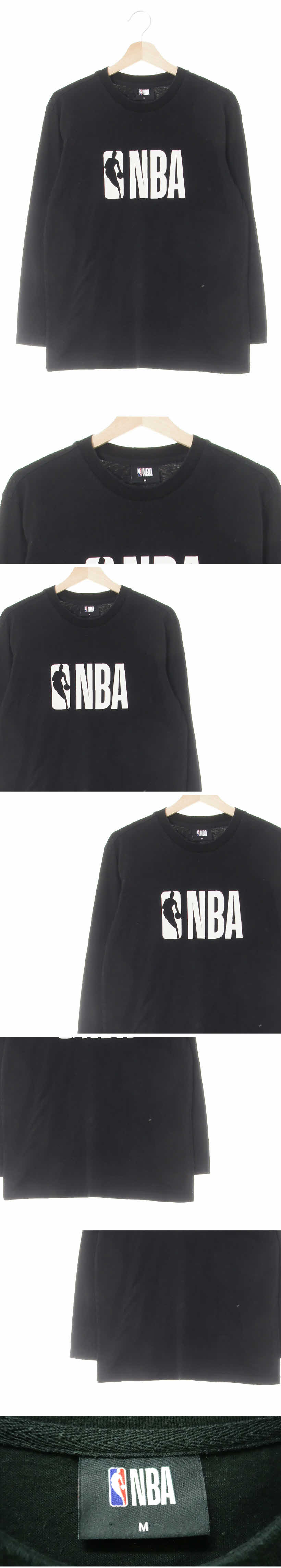NBA 화이트빅로고긴팔티 NBA 블랙 면 화이트빅로고긴팔티