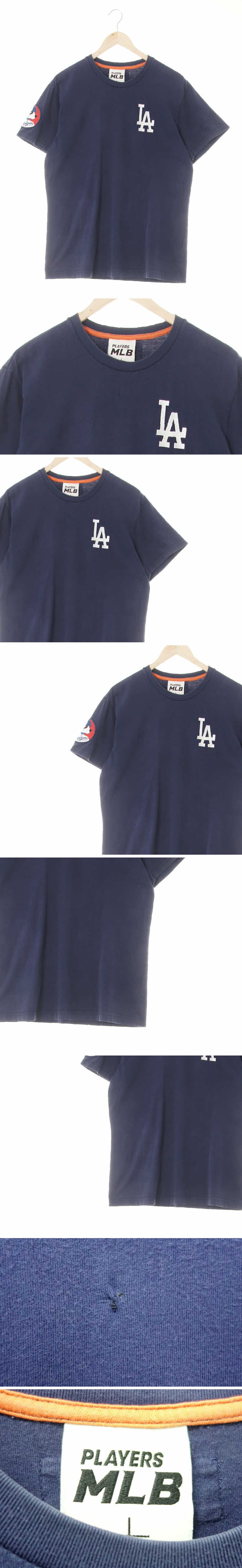 MLBXBEYONDCLOSET LA다저스라운드반팔티 MLBXBEYONDCLOSET 빈티지네이비 면혼방 LA다저스라운드반팔티
