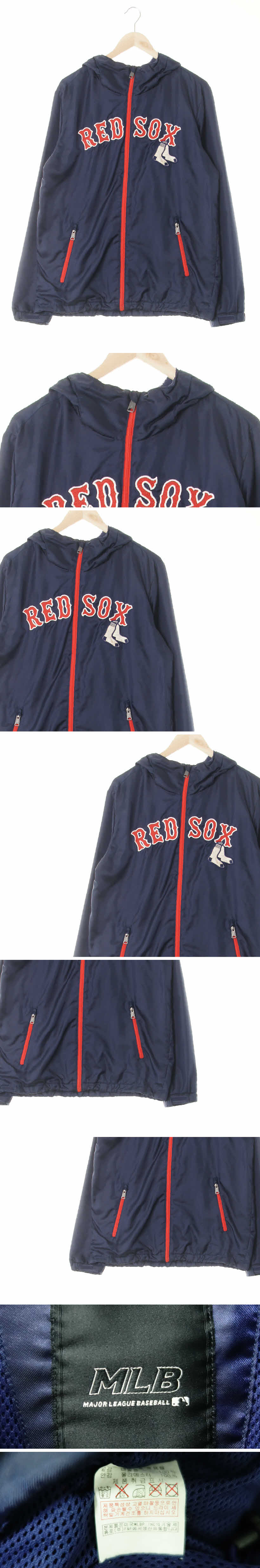 MLB 레드삭스후드집업점퍼 MLB 글로시네이비 레드삭스후드집업점퍼