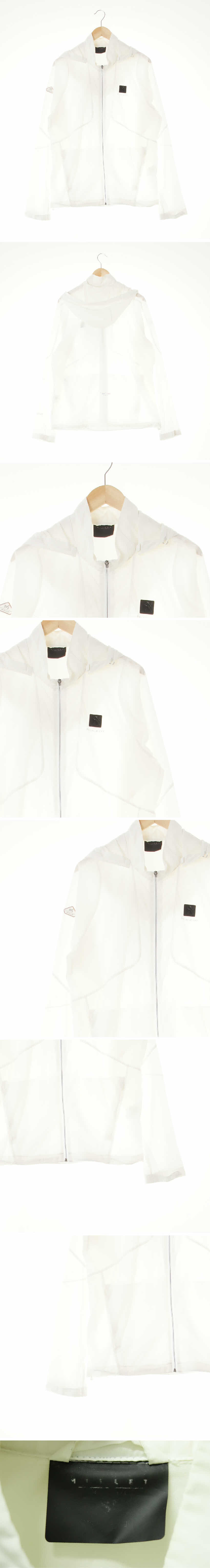 밀레푸조 아이보리 프린팅 푸조로고경량후드바람막이