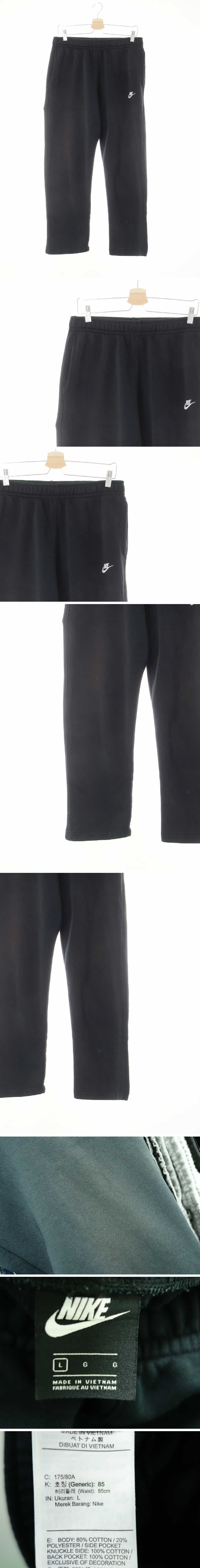 나이키 트레이닝자수로고팬츠 나이키 블랙 면혼방 트레이닝자수로고팬츠