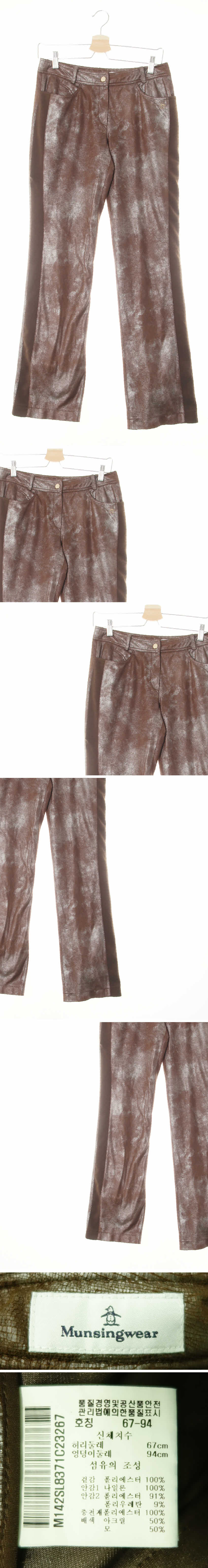 munsingwear 레더골프팬츠 munsingwear 글로시다크초콜릿 레더골프팬츠