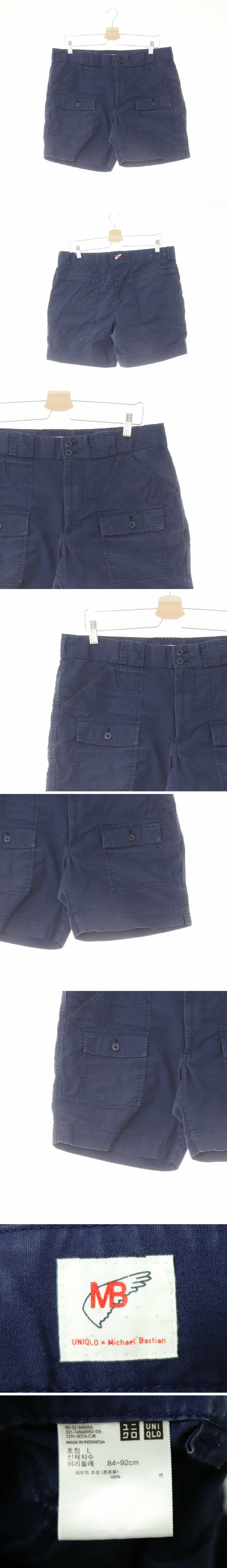 uniqlo Michael bastian 플랩포켓워싱반바지 uniqlo Michael bastian 네이비 면 플랩포켓워싱반바지