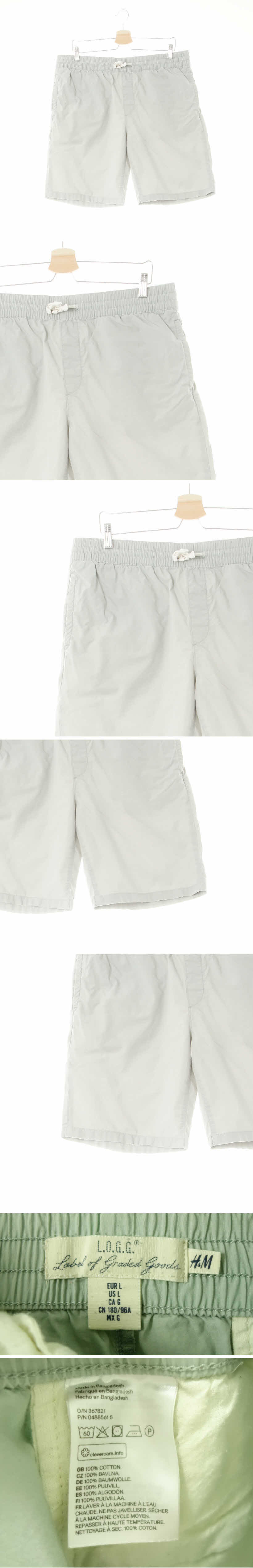 h&m 워싱반바지 h&m 라이트그레이 면 워싱반바지