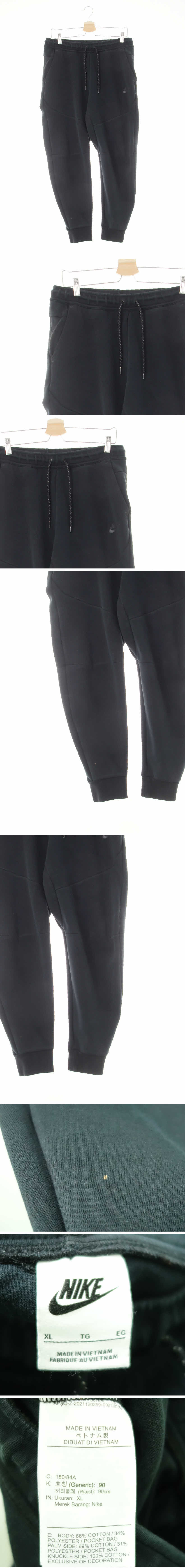 나이키 조거절개라인트레이닝팬츠 나이키 블랙 면혼방 조거절개라인트레이닝팬츠