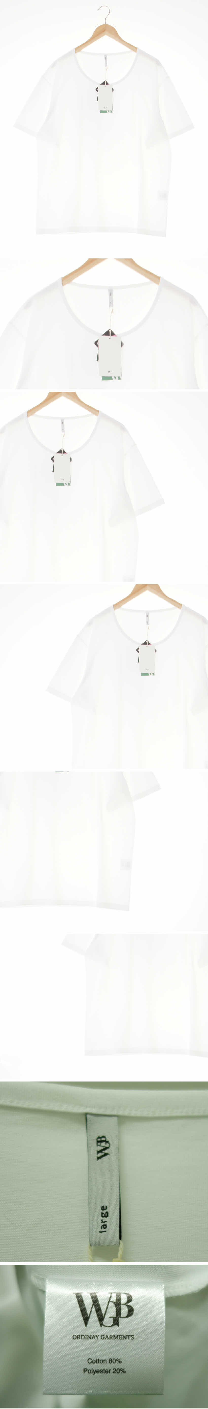 자라 오버핏유넥반팔티 자라 화이트 면 오버핏유넥반팔티