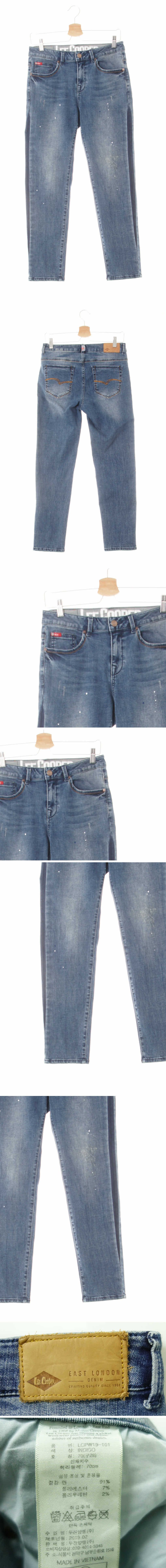 Leecooper 슬림보이프렌드핏워시드크롭진 Leecooper 진청 데님 슬림보이프렌드핏워시드크롭진