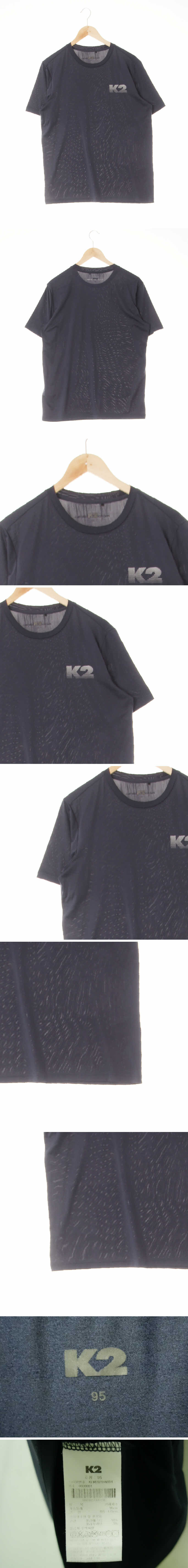 k2 빗살레터링로고저지반팔티 k2 인디네이비 프린팅 빗살레터링로고저지반팔티