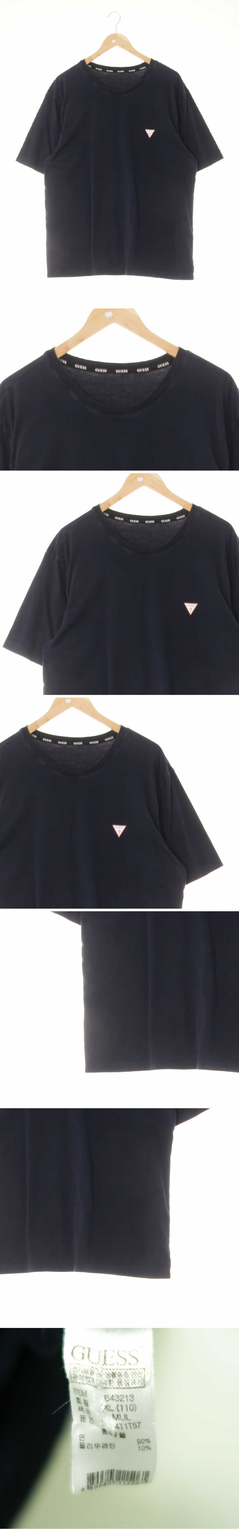 Guess 반팔심볼로고베이직티 Guess 네이비 면혼방 반팔심볼로고베이직티