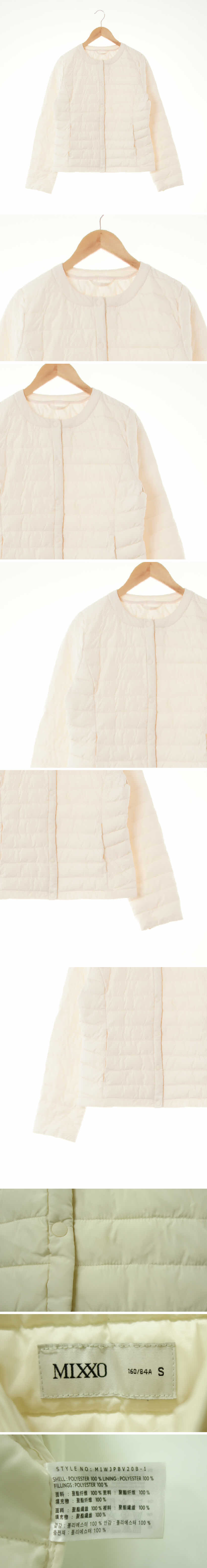 mixxo 아이보리 퀼팅슬림숏패딩점퍼