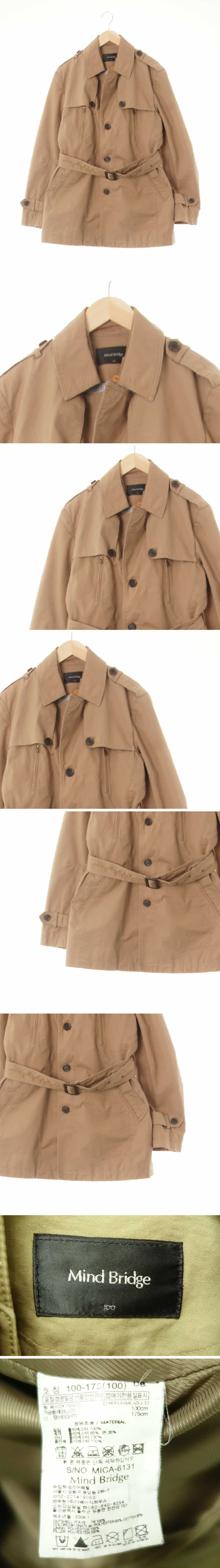 마인드브릿지 미디벨티드트렌치자켓 마인드브릿지 다크베이지 미디벨티드트렌치자켓