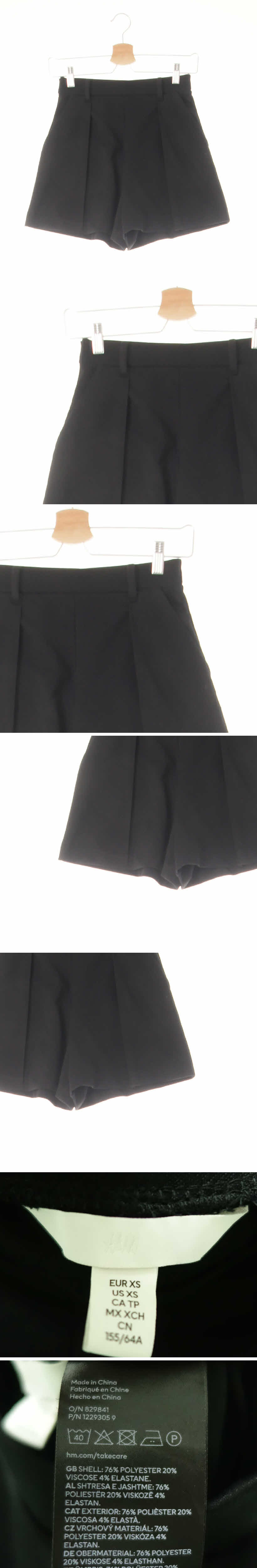 h&m 핀턱절개라인큐롯숏슬랙스 h&m 블랙 비스코스혼방 핀턱절개라인큐롯숏슬랙스