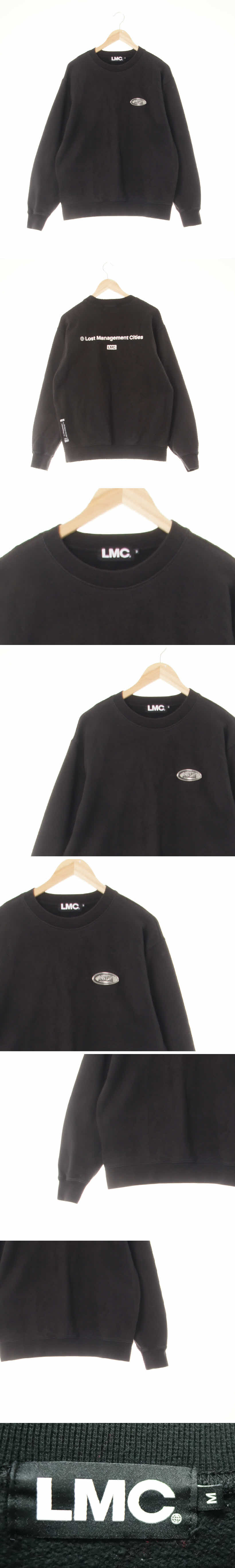 lmc 로고가슴패치크루넥맨투맨 lmc 블랙 면 로고가슴패치크루넥맨투맨