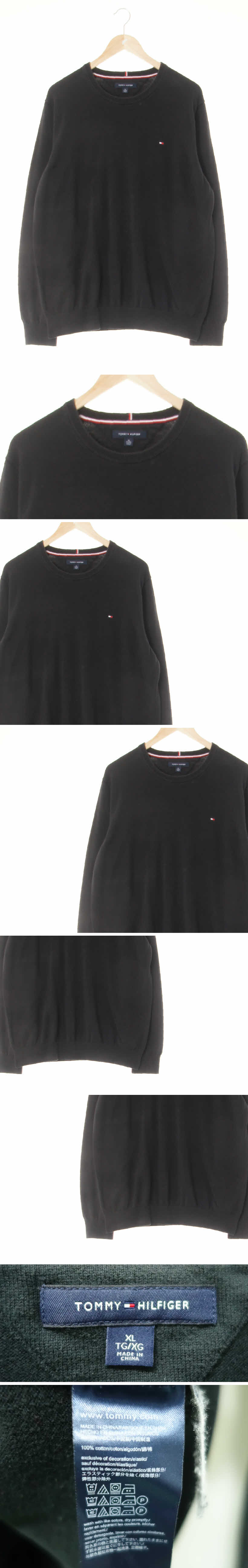 타미힐피거 라운드긴팔니트티 타미힐피거 블랙 면 라운드긴팔니트티
