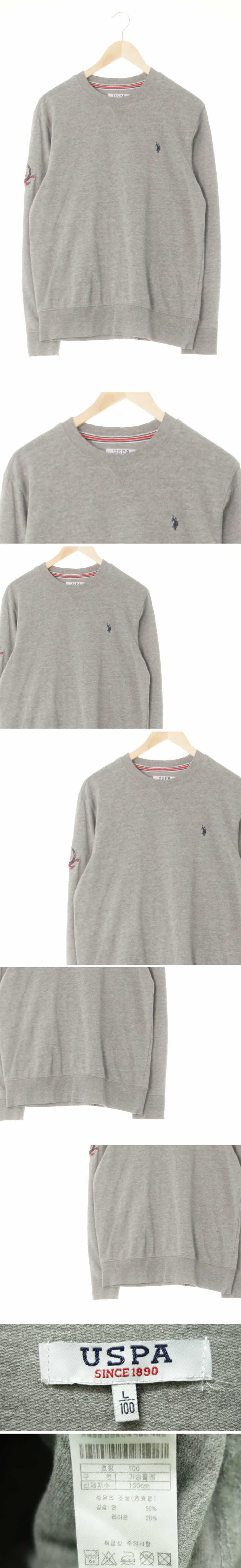 uspa 맨투맨 uspa 그레이 면혼방 맨투맨