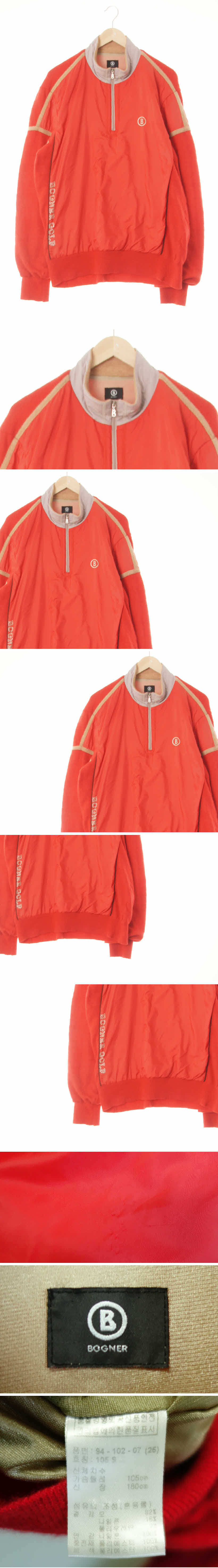 bogner 컬러배색니트우븐긴팔티 bogner 글로시웜레드 울혼방 컬러배색니트우븐긴팔티