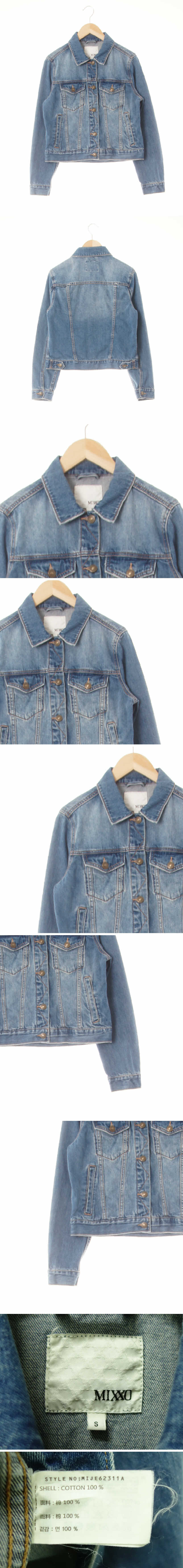 mixxo 워싱숏청재킷 mixxo 중청 데님 워싱숏청재킷