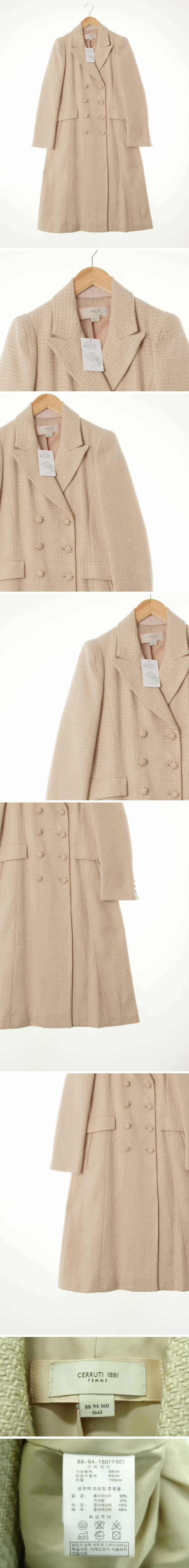 cerruti1881 피크드라펠티어드더블코트 cerruti1881 베이지 체크 피크드라펠티어드더블코트