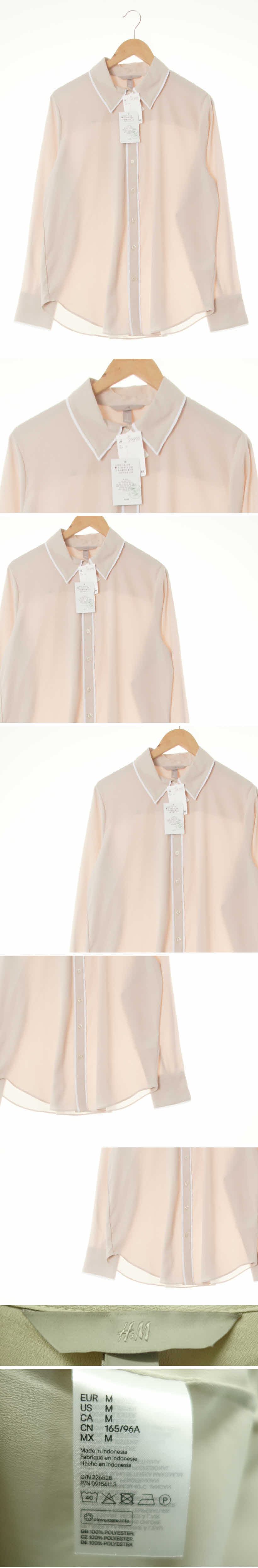 h&m 더블카라블라우스 h&m 베이지 더블카라블라우스