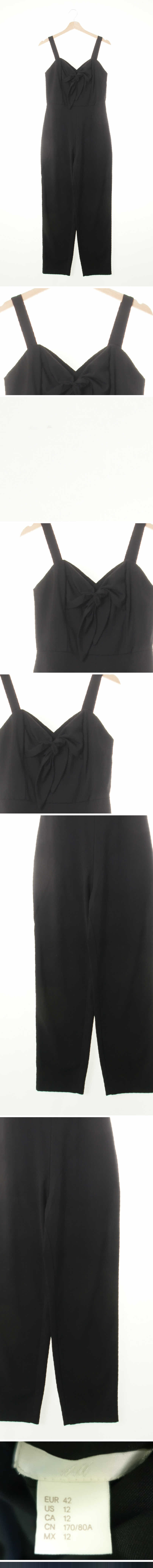 h&m 빅리본민소매점프수트 h&m 블랙 비스코스혼방 빅리본민소매점프수트