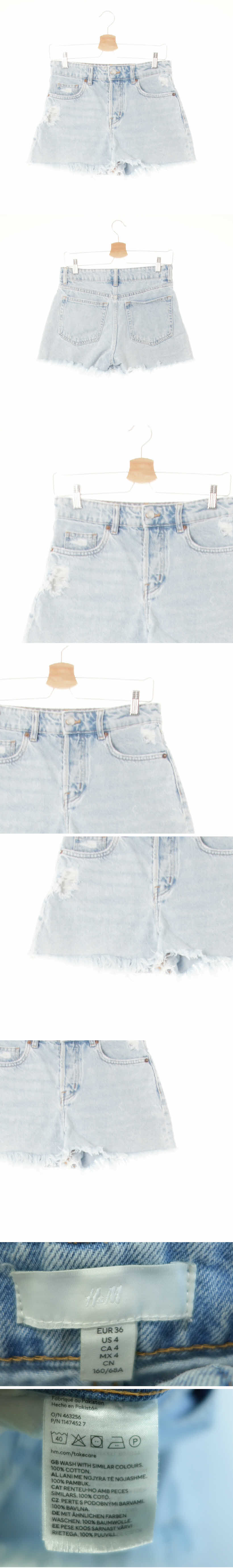h&m 컷팅수술숏진 h&m 연청 데님 컷팅수술숏진