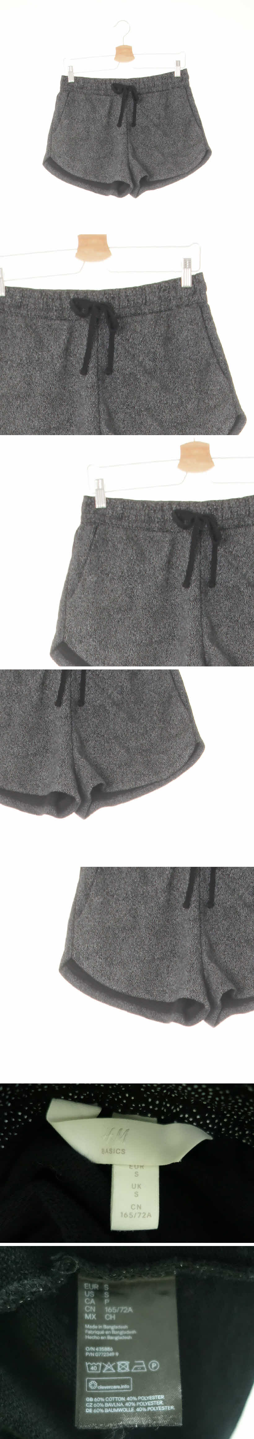 h&m 밴딩숏팬츠 h&m 블랙 도트패턴 면혼방 밴딩숏팬츠