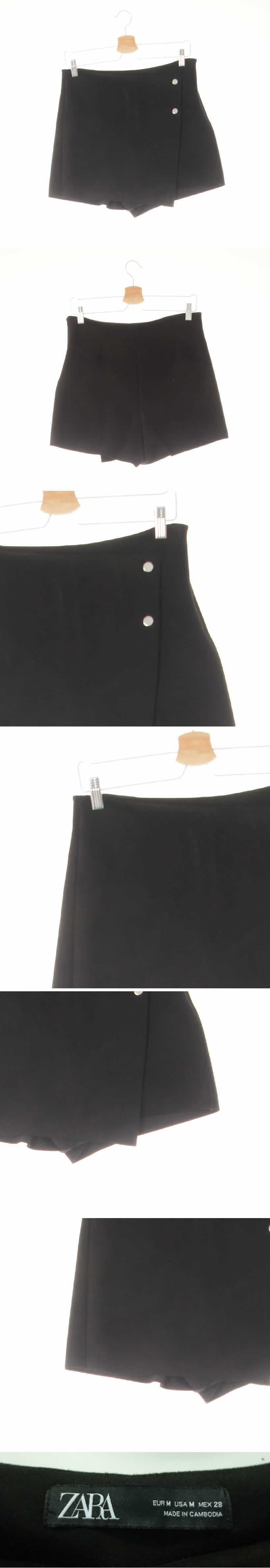 자라 블랙 버튼랩티드숏팬츠