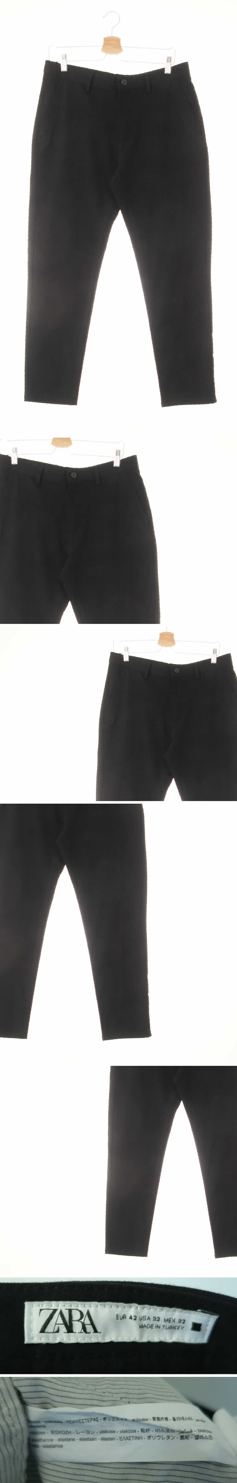 자라 블랙 비스코스혼방 컴포터블슬랙스팬츠