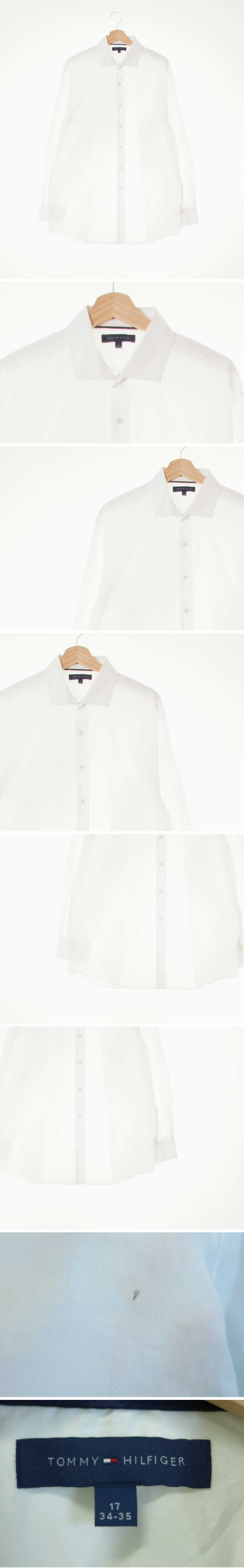 타미힐피거 소매미니자수로고셔츠 타미힐피거 화이트 면 소매미니자수로고셔츠
