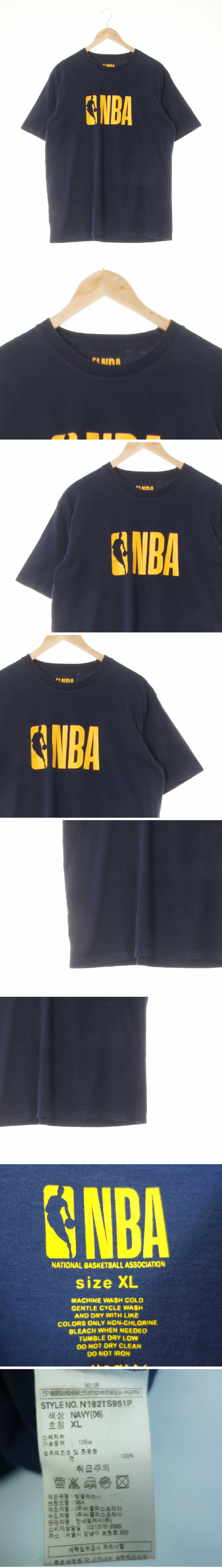 NBA 배색빅로고반팔티 NBA 네이비 프린팅 면 배색빅로고반팔티