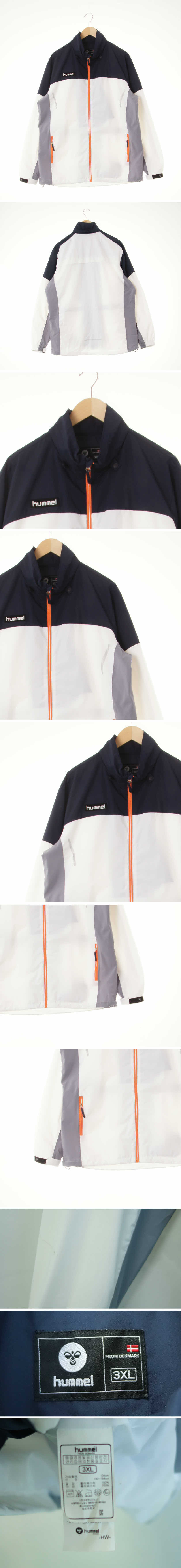 hummel 배색하이넥바람막이 hummel 화이트네이비 배색하이넥바람막이