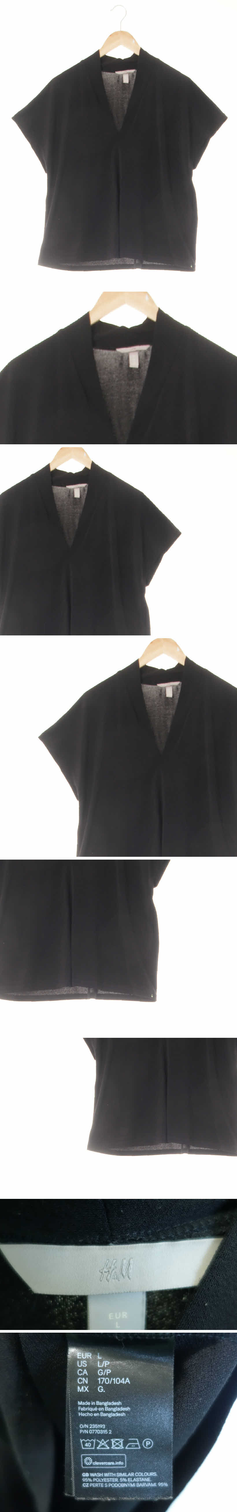 h&m 브이넥캡슬리브블라우스 h&m 블랙 브이넥캡슬리브블라우스