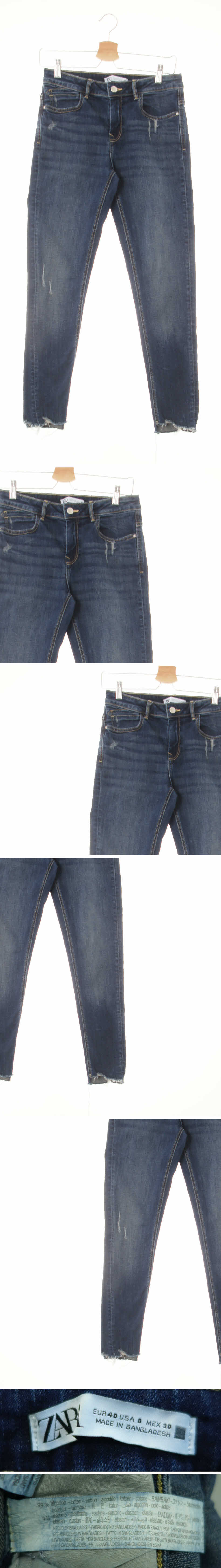 자라 데미지컷팅스키니진 자라 중청 데님 데미지컷팅스키니진