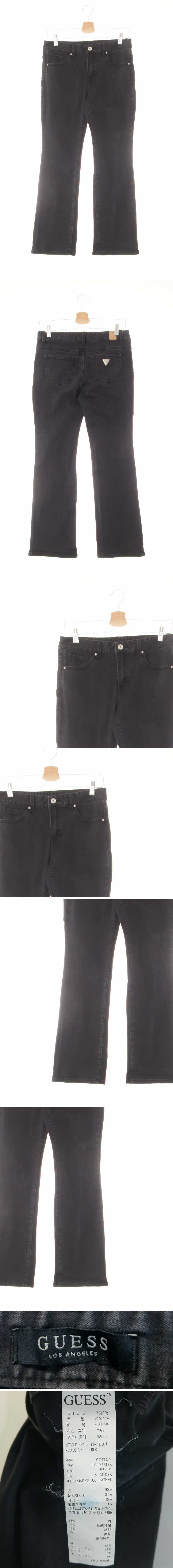 Guess 부츠컷베이직진 Guess 워시드블랙 데님 부츠컷베이직진