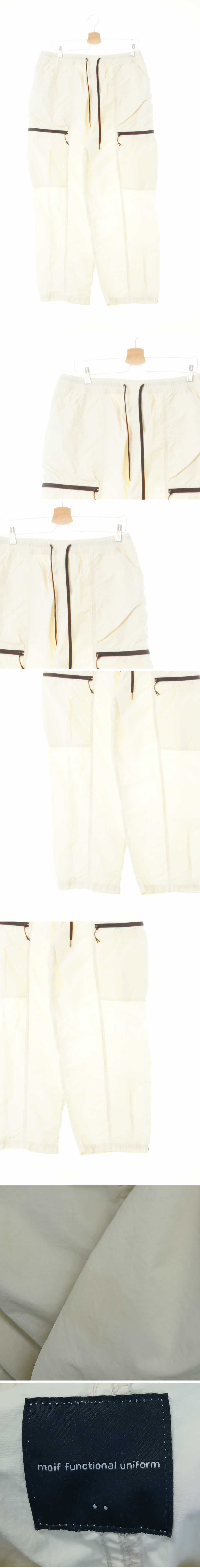 moif functional uniform 스티치라인바스락워크팬츠 moif functional uniform 에그노그아이보리 스티치라인바스락워크팬츠