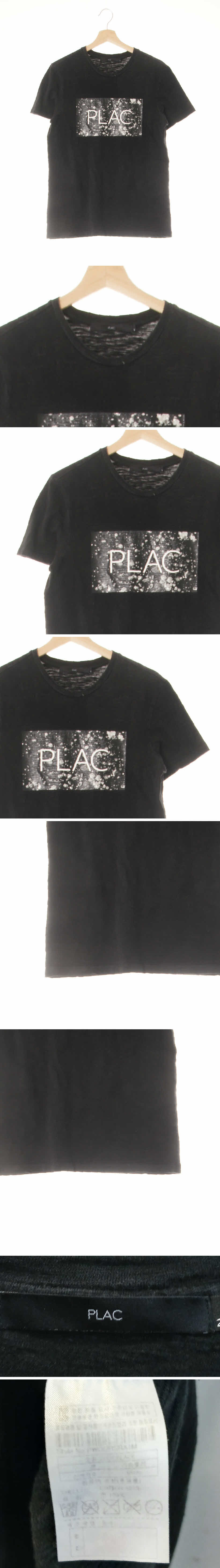 plac 빅로고빈티지반팔티 plac 블랙 프린팅 면 빅로고빈티지반팔티