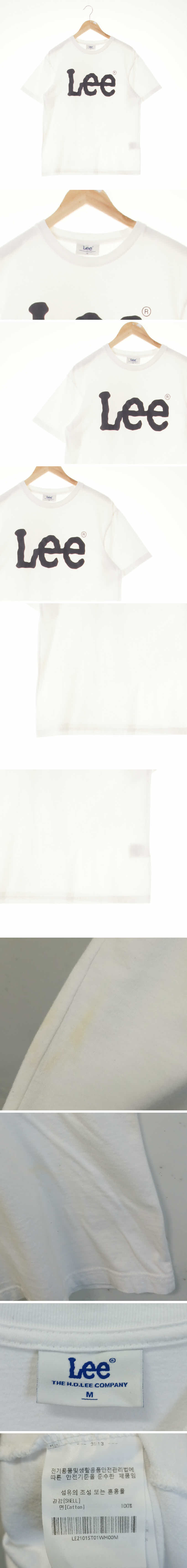 Lee 센터빅로고반팔티 Lee 화이트 프린팅 면 센터빅로고반팔티