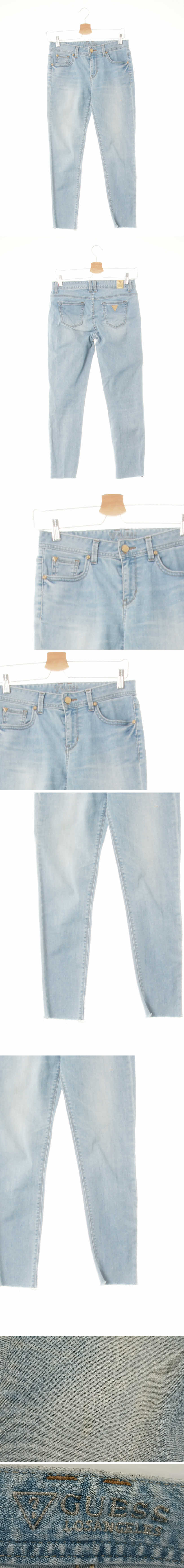 Guess 앵클커팅스키니워싱진 Guess 연청 데님 앵클커팅스키니워싱진