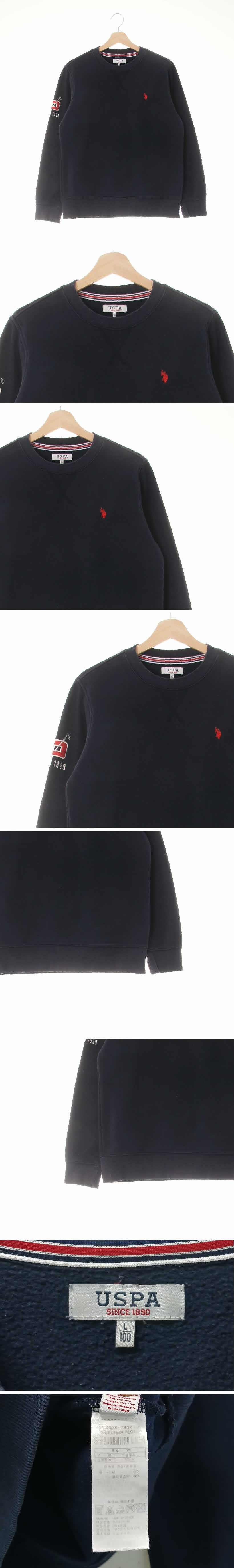 uspa 자수로고스웨트셔츠 uspa 네이비 면혼방 자수로고스웨트셔츠