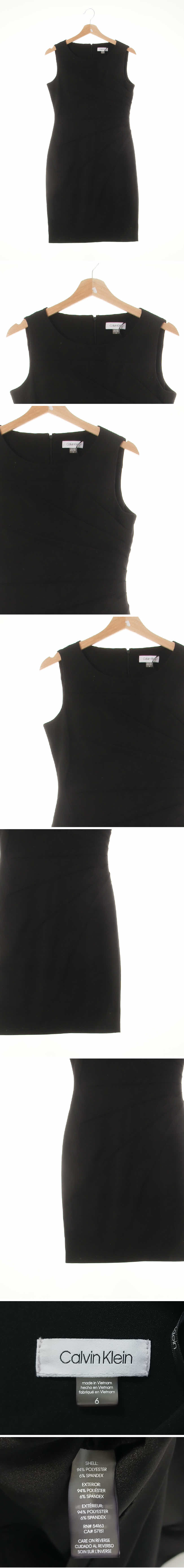 캘빈클라인 핀턱슬림민소매원피스 캘빈클라인 블랙 핀턱슬림민소매원피스